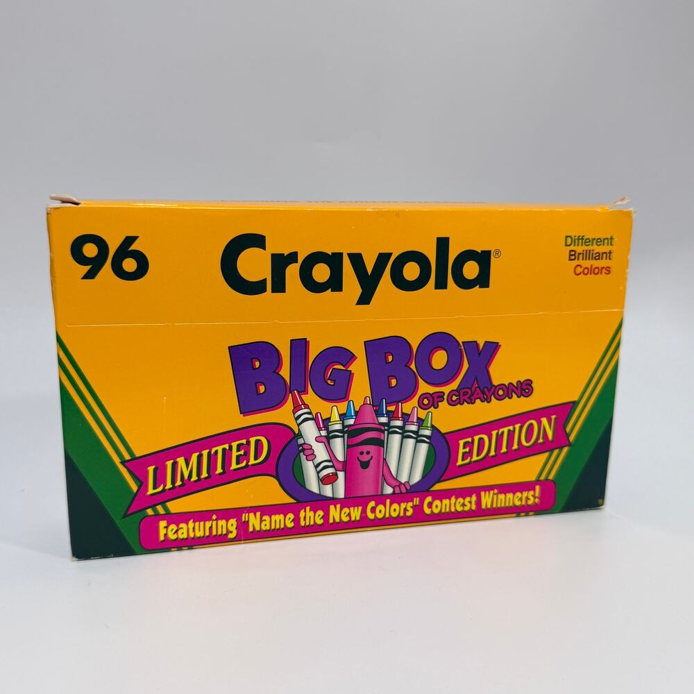 Crayola 96 Big Box of Crayons 1993 Built In Sharpener Retired Dandelion Vtg NEW